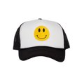 thumbnail image 2 of Gravity Threads Smile Face Embroidery Adjustable Trucker Hat - Smile - White/Black, 2 of 2
