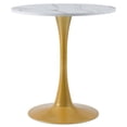 thumbnail image 1 of CorLiving Ivo Modern Round Melamine and Iron Pedestal Indoor Dining Table with Gold Base, 1 of 5