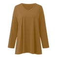 thumbnail image 4 of Breezora Tunique à Col Rond Oversize pour Femmes, Manches Longues, Chemise Rayée, Blouse Douce à Coupe Ample, Tenue Décontractée Décontractée, Confort Quotidien 2026, Taille P, Jaune, 4 of 5