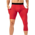thumbnail image 2 of asjyhkr Men's Compression Shorts with a Single-Legged with Side Pockets Workout Gym Basketball Base Layer, 2 of 9