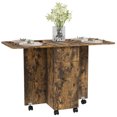 thumbnail image 1 of HOMCOM Table à Manger Pliable, Table de Cuisine Roulante avec Tiroirs, Armoire, 1 of 10