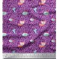 thumbnail image 1 of Soimoi Poly Crepe Fabric Dot,Fish & Cat Kids Printed Fabric 1 Yard 42 Inch Wide, 1 of 3