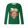 thumbnail image 4 of T-Shirts Sans Manches pour Hommes T-Shirt Révélateur de Muscles pour Hommes T-Shirt 3D Imprimé Non Positionné à Manches Longues Col Rond T-Shirt Décontracté Haut Blouses T-Shirts en Coton pour Hommes T-Shirts d'Été pour Hommes, 4 of 5