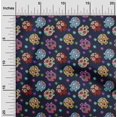 thumbnail image 2 of oneOone Cotton Jersey Blue Fabric Skull Sewing Craft Projects Fabric Prints By Yard 58 Inch Wide, 2 of 5