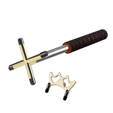 Bâton de Pont pour Queue de Billard en Acier Inoxydable Amovible avec Tête de Pont en Laiton pour Accessoire de Snooker 1 Tige 3 Têtes