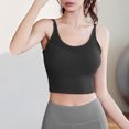 thumbnail image 2 of Virmaxy Womens High Impact Sports Bra Spaghetti Straps Mesh Halter Gathered Beauty Back Sports Bra Fine Shoulder Mesh Camisole Gathered Back Sports Bra Black M, 2 of 4