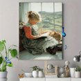 thumbnail image 4 of Vintage Girl Reading With Cat Canvas Wall Art 15.75x11.81 Inches, 4 of 8