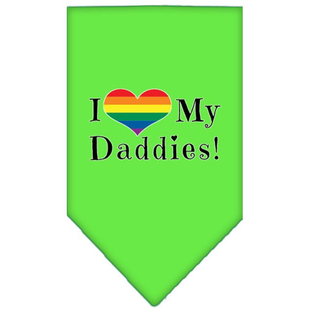 Bandana Imprimé "I Heart My Daddies" Vert Lime Petit