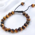 thumbnail image 3 of Natural Healing Power Gemstone Crystal Beads Unisex Adjustable Macrame Bracelets 8mm,Tiger Eye, 8MM, 3 of 4