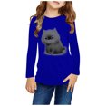 thumbnail image 1 of RXIRUCGD Chemises à Manches Longues pour Filles, Col Rond Mignon, Blouses Décontractées Élégantes (Bleu, Taille : 13 Ans), 1 of 5