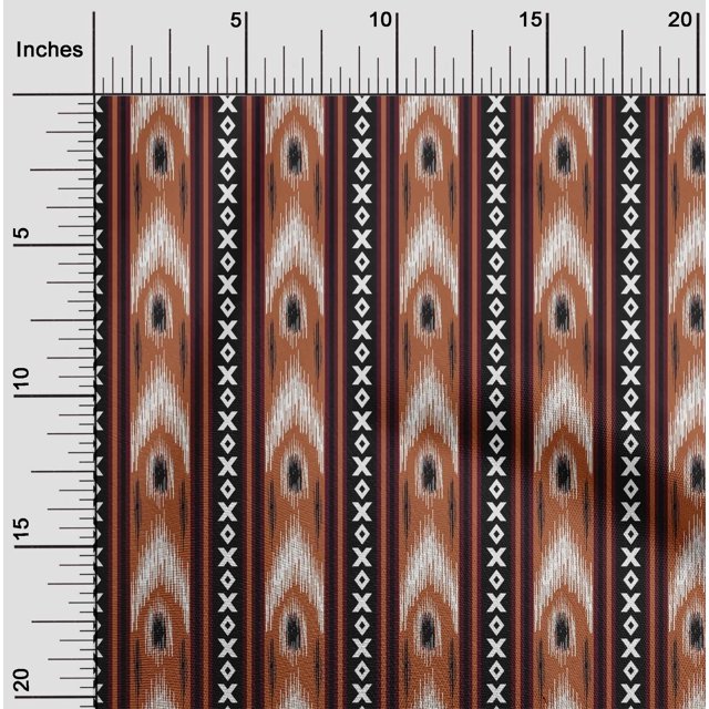 oneOone Cotton Flex Fabric Stripe & Geometric Ikat Print Sewing Fabric BTY 40 Inch Wide