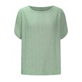 thumbnail image 4 of Plebaso T-Shirts à Épaules Dénudées pour Femmes Manches Courtes Col Rond Blouses Tuniques Décontractées Ajourées, 4 of 6