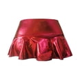 thumbnail image 3 of B91xZ Jupe pour Femmes Taille Haute Imprimée à Étages Mi-Longue, Rouge P, 3 of 4