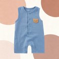 thumbnail image 4 of Baby Romper for Newborns and Infants, Sleeveless Short Climbing Bear Embroidered Gauze, Breathable and Sweat-Absorbing, Double-Layer Concealed Button Design for 3 Months to 2 Years, 4 of 9