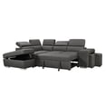 thumbnail image 1 of Urban Cali Pasadena Large Sleeper Sectional Sofa Bed with Storage Ottoman and 2 Stools (Noble Cement / Left Facing Chaise), 1 of 40