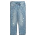 thumbnail image 1 of KIDSCOOL SPACE Jeans pour Garçons, Bande Élastique Intérieure, Pantalon en Denim Doux Déchiré, 11-12 Ans, 1 of 6