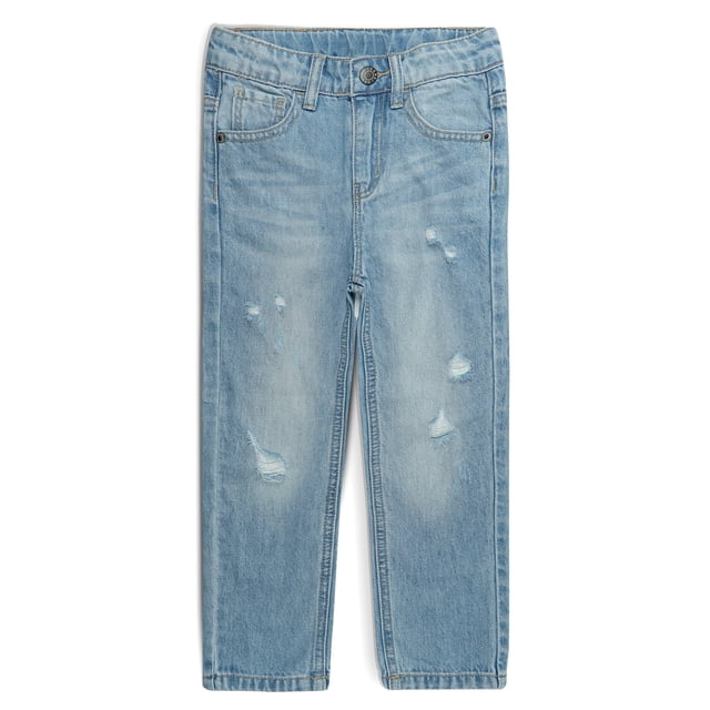 KIDSCOOL SPACE Jeans pour Garçons, Bande Élastique Intérieure, Pantalon en Denim Doux Déchiré, 11-12 Ans