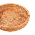 thumbnail image 1 of pitrice Osier Tissé Rond Casse-Croûte Fruit Bol Rotin Nourriture Plateau Organisateur 25x5cm, 1 of 9