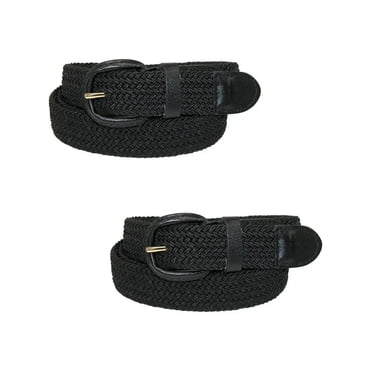 CTM® Ceinture Tressée Élastique avec Boucle Couverte (Lot de 2) (Hommes)