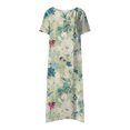 thumbnail image 3 of Cameland Robe d'Été pour Femme Décontractée à Col en V avec Boutons, Manches Courtes, Imprimée, Coupe Évasée, avec Poche, 3 of 4