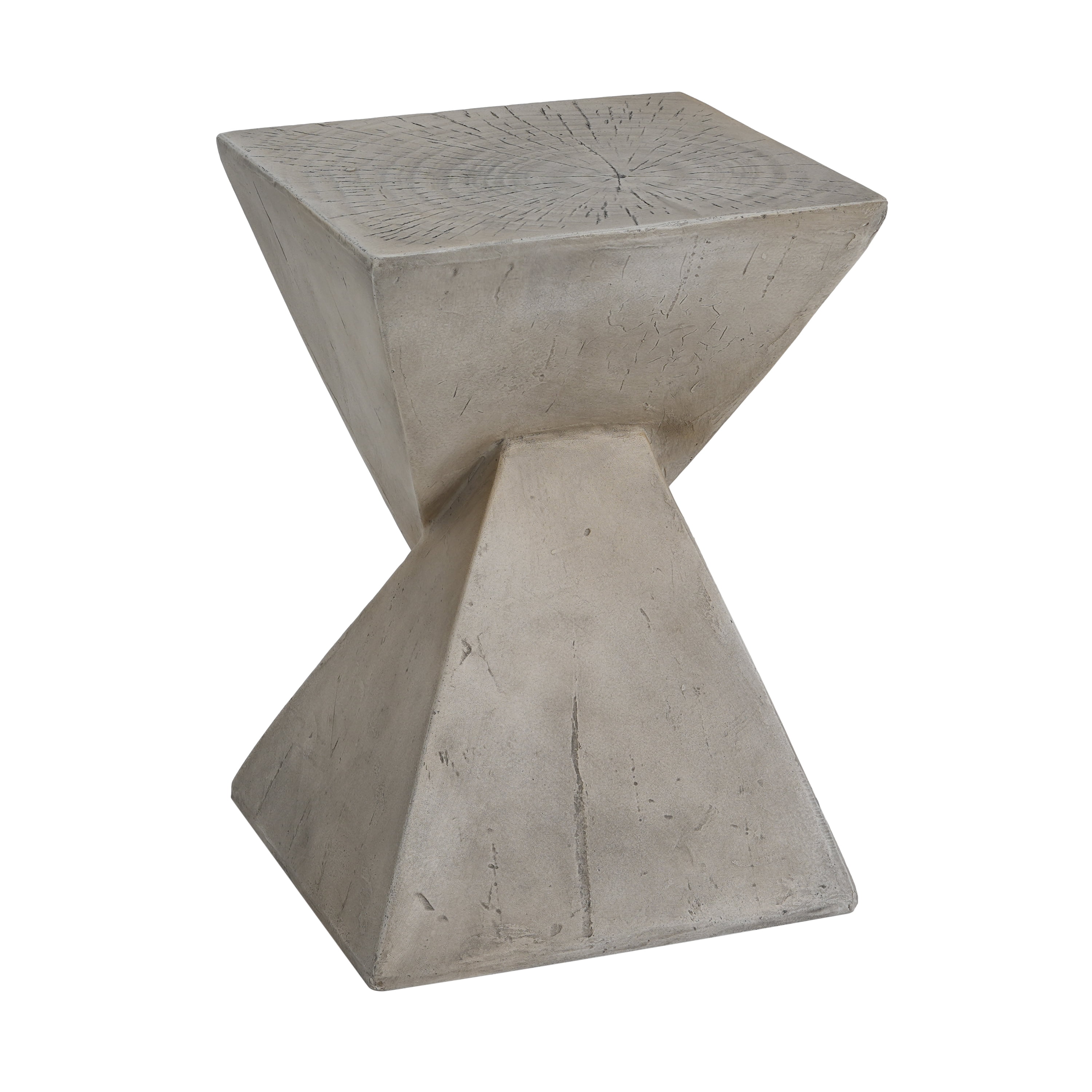 Table d'appoint Noble House en MGO gris pâle, design géométrique torsadé, gris pâle