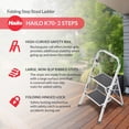 thumbnail image 2 of Hailo 2-Tread Household Step Stool, 11.8" Wide Step, 330 lb Capacity, Silver, 2 of 11
