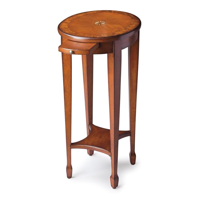 Butler Specialty Traditional Round Accent Table In Olive Ash Burl