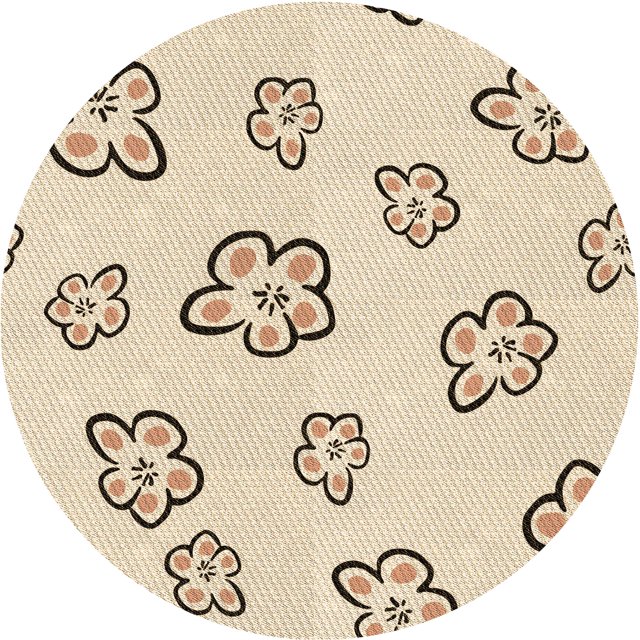 Ahgly Company Tapis de Zone Beige pour Intérieur, Lavable à la Machine, Rond, Style Transitionnel, Mocassin, 4 Pieds Rond