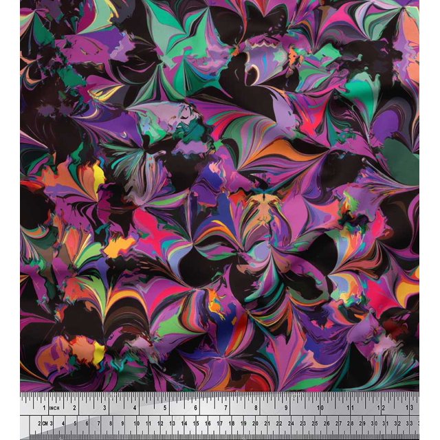 Soimoi Tissu en Poly Georgette Imprimé Abstrait par Yard 42 Pouces de Large