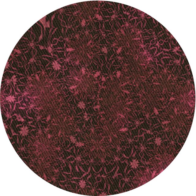 Ahgly Company Tapis Rond Lavable en Machine Intérieur Transitionnel Rouge Brun, 7 Pieds Rond