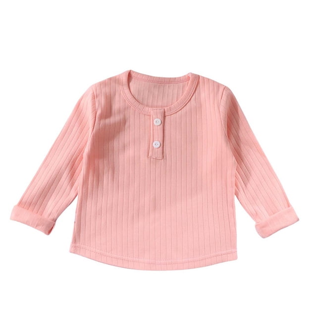 Funicet Long Sleeve Top,Long Sleeve Tops,Children Long Sleeve Round Neck Solid Color Top