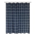 thumbnail image 4 of Mainstays 16-Piece Navy Blue Check Shower Curtain Bathroom Set – Fabric Curtain with Rug, Hooks, Soap Dispenser & Tray, 4 of 16