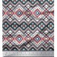 thumbnail image 1 of Soimoi Silk Fabric Geometric Kilim Printed Craft Fabric by The Yard 42 Inch Wide, 1 of 3