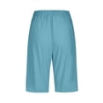 thumbnail image 5 of Timegard Womens Plus Size Shorts Elastic Waisted Drawstring Lightweight Casual Knee Length Shorts with Pockets, 5 of 5