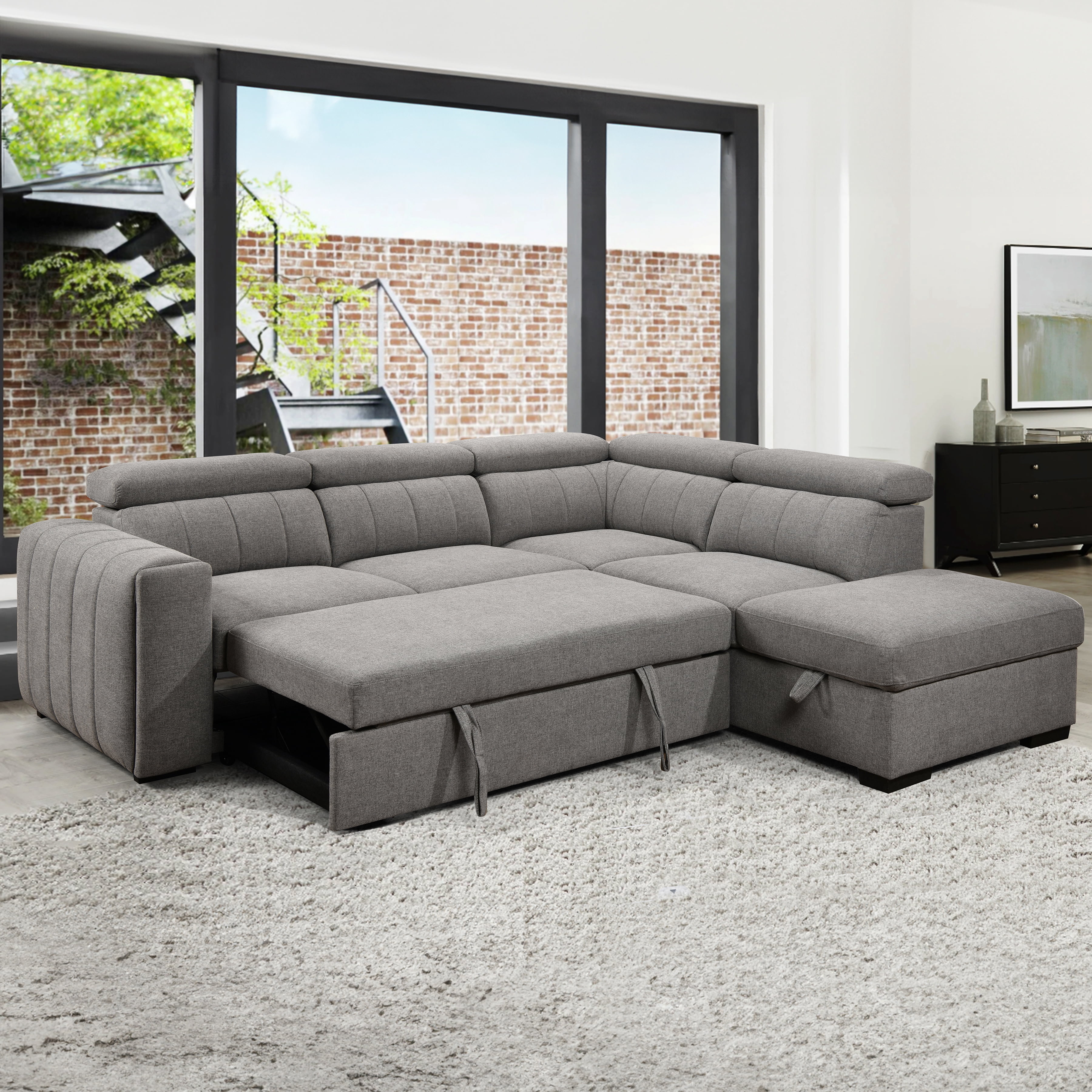Nello Sectionnel lit 101 po avec chaise à droite