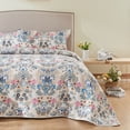 thumbnail image 1 of Kingrest Floral Print Cotton Quilt Set Twin Size, Lightweight Pattern Comforter Set, Oversized Bedspread Coverlet Quilted Bedding Set, 1 of 9