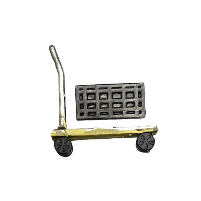 TISHITA 1/64 Miniature Hand Truck Auto Shop Mini Push Cart Dolly Scene Display Model Yellow