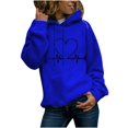 thumbnail image 1 of Penkiiy Chandail à Capuche pour Femmes Hiver Manches Longues Imprimé Col Rond Bleu Y2K Vêtements, 1 of 5