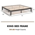 thumbnail image 4 of Giantex 14" Solid Wood Platform Bed Frame, Mattress Foundation, No Box Spring Needed, Easy Assembly, Espresso, 4 of 9