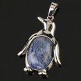 thumbnail image 1 of Collier Pendentif Pingouin Femme Pierre Naturelle Œil de Tigre Mignon Animal Homme, 1 of 6