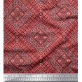 thumbnail image 1 of Soimoi Polyester Crepe Fabric Check Kilim Printed Fabric 1 Yard 52 Inch Wide, 1 of 3