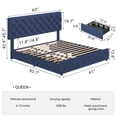 thumbnail image 2 of CazToi Queen Size Storage Bed 4 Drawers Adjustable Headboard 1000LB Capacity PU Leather Bed Frame, 2 of 9