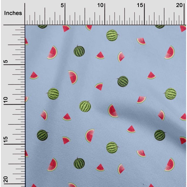 oneOone Georgette Viscose Fabric Watermelon Fruit Fabric Prints by Yard 42 Inch Wide