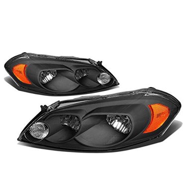 DNA MOTORING HL-OH-CI06-BK-AM Black Amber Headlights Compatible with 06-13 Impala
