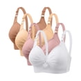 thumbnail image 1 of Yuyuzo Wireless Bras for Women 4 Pack Full Coverage Plus Size Liftup Support Push up Everyday Bras, 1 of 6