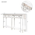 thumbnail image 3 of Newest Console Table Sofa Table Easy Assembly with Two Storage Drawers and Bottom Shelf for Living Room, Entryway (Ivory White), 3 of 9