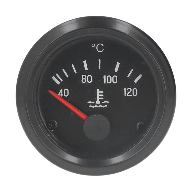 52mm Aluminum Alloy Water Temp Gauge with Transparent Cover, Engine LED Water Temp Meter, High Accuracy