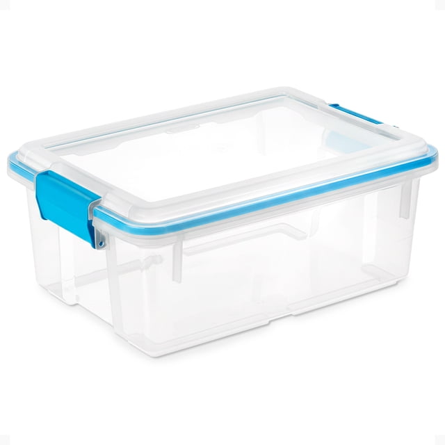 Sterilite 12 Qt Plastic Storage Bin Container Gasket Sealed Box, (24 Pack)