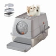 thumbnail image 1 of Stainless Steel Covered Litter Box, Large Top Entry Metal Litter Box for Cats, Dog Proof Litter Boxes with Flip Cover, Removable Top and Litter Scooper, Easy to Clean, 1 of 8
