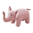 thumbnail image 3 of Sofa Tea Stool Portable Foot Rest with Wooden Legs for Decor Bedroom Outdoor Pink elephant, 3 of 8